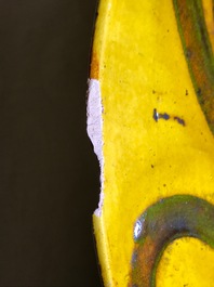 Alfred William Finch (1854 &ndash;1930): An Art Nouveau yellow- and ochre-glazed pottery dish