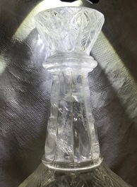 A Mughal-style rock crystal huqqa base, India, 19/20th C.