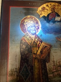 Een Russisch icoon: Twee heiligen, 19e eeuw