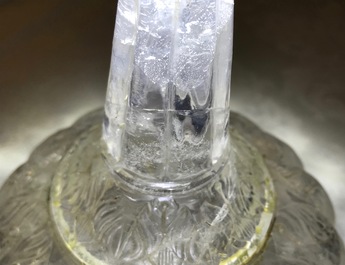 A Mughal-style rock crystal huqqa base, India, 19/20th C.