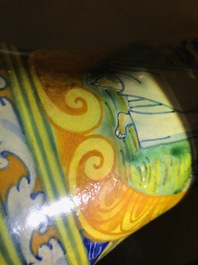 A pair of large polychrome Italian maiolica albarelli, Palermo, Lazzaro workshop, ca. 1600