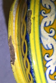 A pair of large polychrome Italian maiolica albarelli, Palermo, Lazzaro workshop, ca. 1600