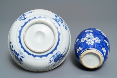 A varied collection of Chinese blue and white wares, Kangxi