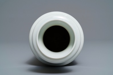 A Chinese famille rose rouleau vase with fishermen, Qianlong mark, Republic, 20th C.