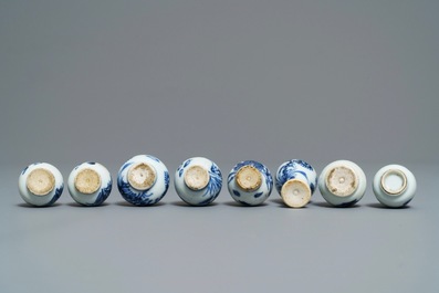 A varied collection of Chinese blue and white wares, Kangxi