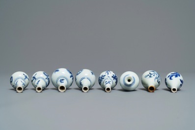 A varied collection of Chinese blue and white wares, Kangxi