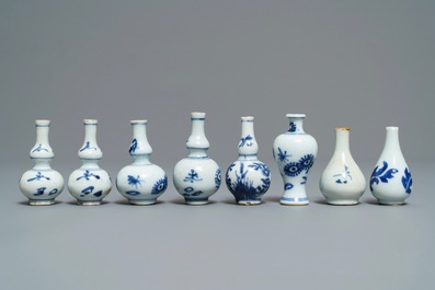 A varied collection of Chinese blue and white wares, Kangxi