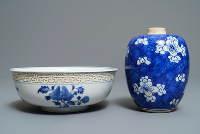 A varied collection of Chinese blue and white wares, Kangxi