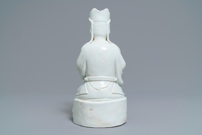 Un mod&egrave;le de Guandi en porcelaine blanc de Chine, 18/19&egrave;me