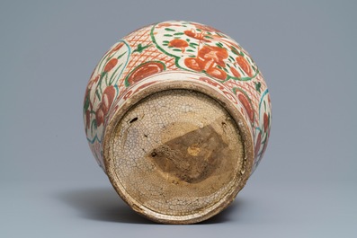 A Chinese polychrome Swatow jar, Ming