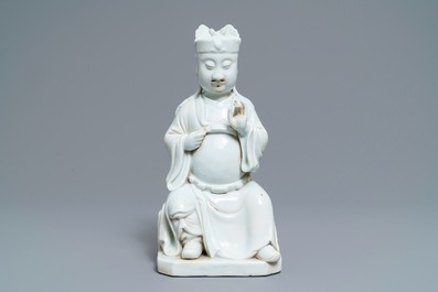 Un mod&egrave;le de Guandi en porcelaine blanc de Chine, 18/19&egrave;me