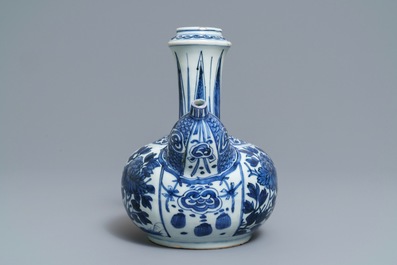 A Chinese blue and white kendi, Wanli