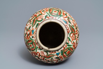 A Chinese polychrome Swatow jar, Ming
