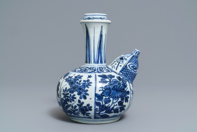 A Chinese blue and white kendi, Wanli