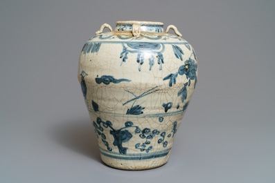 Un grand vase en porcelaine de Chine bleu et blanc dite 'de Swatow', Ming