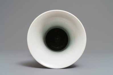 A Chinese blue and white yenyen vase with fine figurative design, Kangxi