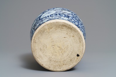 A Chinese blue and white 'peony scroll' vase, Kangxi