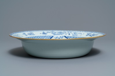 A Chinese blue and white 'river landscape' basin, Qianlong