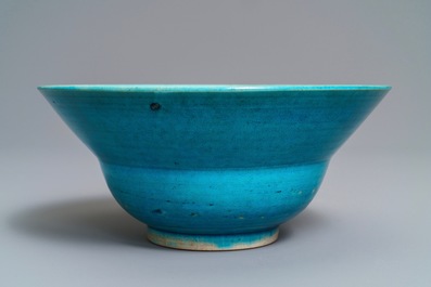 Un bol en porcelaine de Chine turquoise monochrome, Kangxi