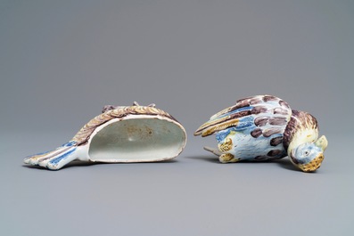 Een polychrome terrine in de vorm van een haan, Saint-Amand-les-Eaux, Frankrijk, 18e eeuw