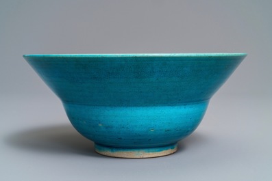 Un bol en porcelaine de Chine turquoise monochrome, Kangxi