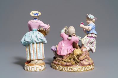 Two Meissen porcelain groups, Germany, 19/20th C.