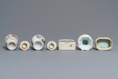 Une collection vari&eacute;e en porcelaine de Chine bleu et blanc et famille rose d'exportation, Kangxi/Qianlong