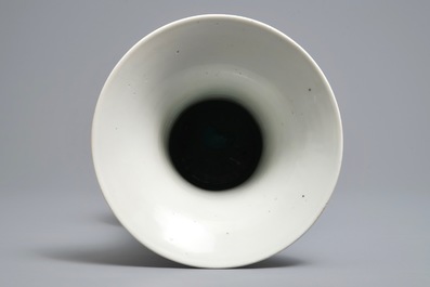 A Chinese blue and white yenyen vase with figures in a landscape, Kangxi