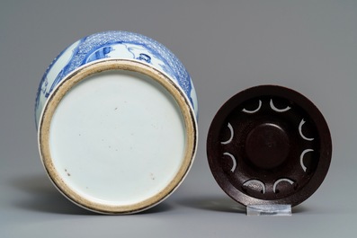 A Chinese blue and white 'immortals' vase, Kangxi