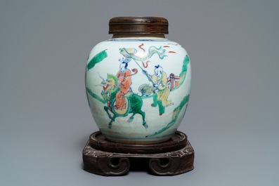 Een Chinese doucai gemberpot, wellicht Kangxi/Yongzheng