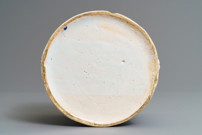A French faience chinoiserie cooler in blue, white and manganese, Nevers, 17/18th C.