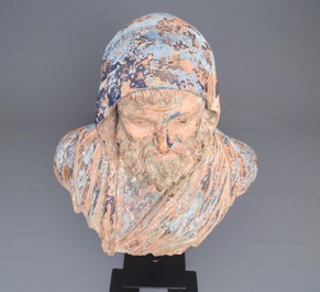 Een terracotta buste naar antiek voorbeeld, Itali&euml;, 17/18e eeuw