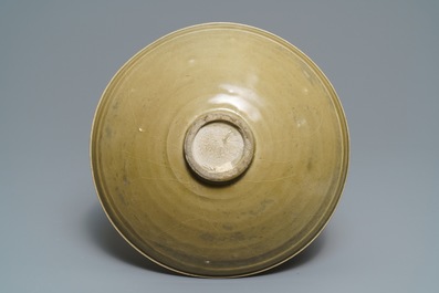 A Chinese Yaozhou celadon bowl with incised floral design, Song