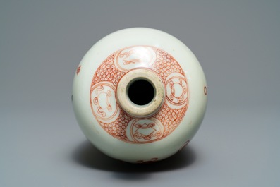 A Chinese famille verte 'Zhongkui' vase, Kangxi