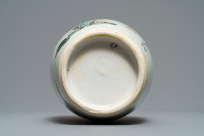 A Chinese famille verte 'Zhongkui' vase, Kangxi