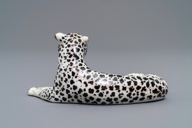 A Meissen porcelain model of a leopard, Germany, 19th C.