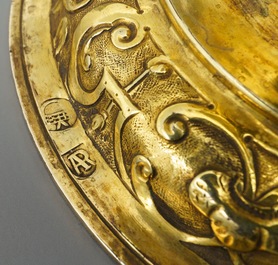 A German or Moravian silver-gilt cup and cover, 19th C. or earlier