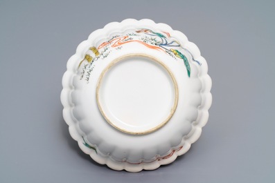 A Japanese Kakiemon fluted bowl and a small plate, Edo, 18th C.
