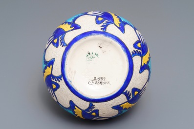 An art deco crackle glazed vase, Charles Catteau for Boch K&eacute;ramis, 1st half 20th C.