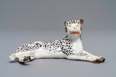 A Meissen porcelain model of a leopard, Germany, 19th C.