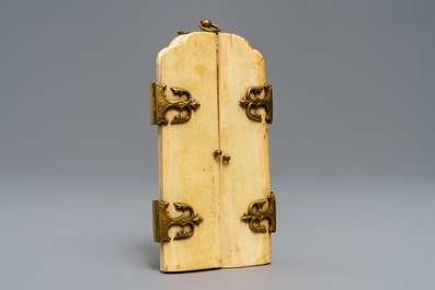 An Indo-Portuguese or Hispano-Philippine ivory triptych, 19th C. or older