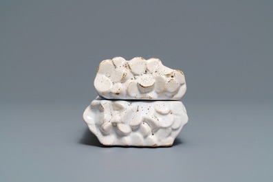 A white Brussels faience asparagus tureen, 18th C.