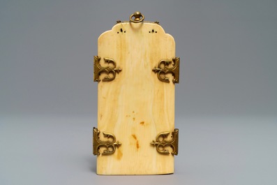 An Indo-Portuguese or Hispano-Philippine ivory triptych, 19th C. or older