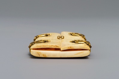 An Indo-Portuguese or Hispano-Philippine ivory triptych, 19th C. or older