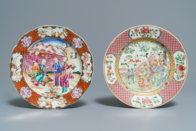 A fine collection of Chinese blue and white and famille rose porcelain wares, Kangxi/Qianlong