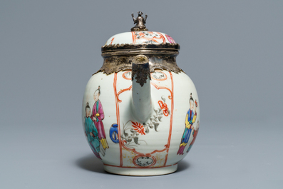 Four Chinese famille rose and blue and white jugs and teapots, Kangxi/Qianlong