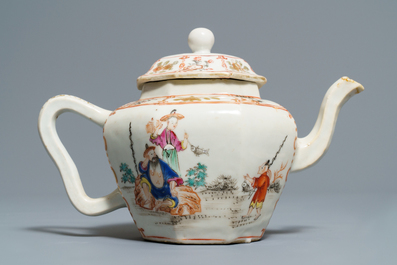 Four Chinese famille rose and blue and white jugs and teapots, Kangxi/Qianlong
