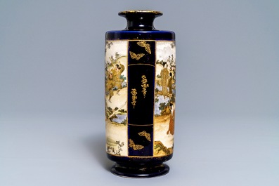 A Japanese Satsuma 'warriors' vase, Meiji, 19th C.
