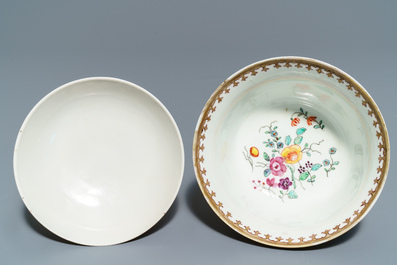 A Chinese famille rose and gilt part tea service, Qianlong
