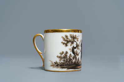 An 18-piece Paris or Brussels grisaille porcelain coffee service, 19th C.